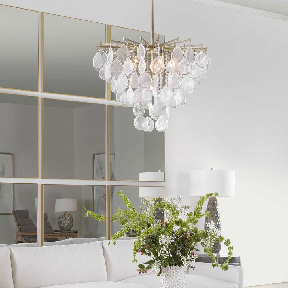 Uttermost Goccia 6-Light Chandelier in Antique Bright Silver, , large