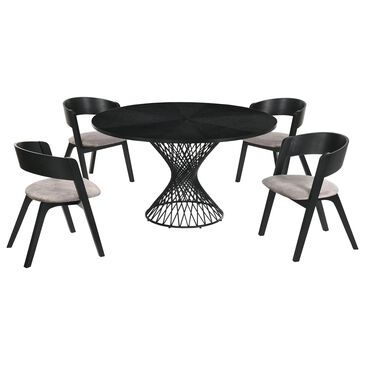 Blue River Cirque and Jackie 5-Piece Round Dining Set in Black, , large