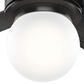 Hunter Hepburn 52" Ceiling Fan with LED Light in Matte Black, , large