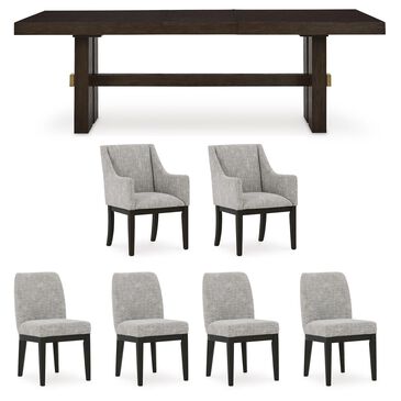 Millenium Burkhaus 7-Piece Dining Set with 1 Table Leaf in Dark Brown, , large
