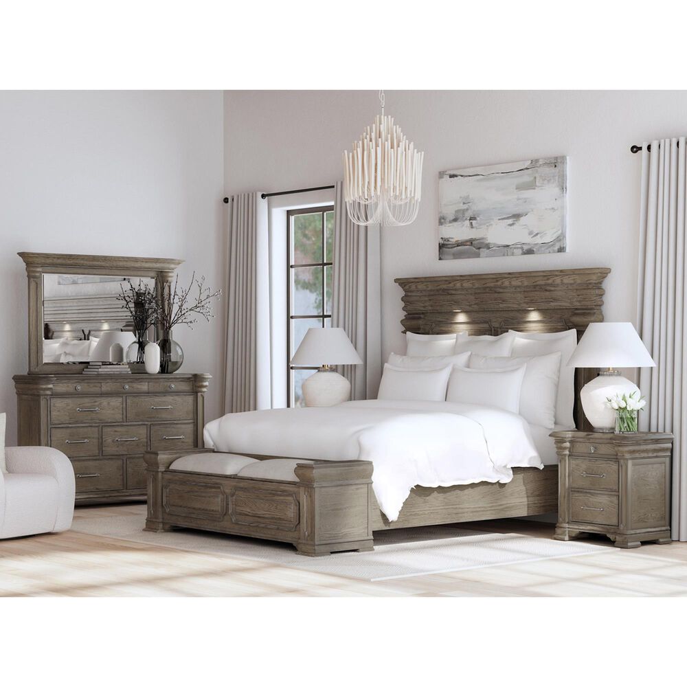 Mayberry Hill Kings Court 4 Piece King Storage Bedroom Set in Grey, , large