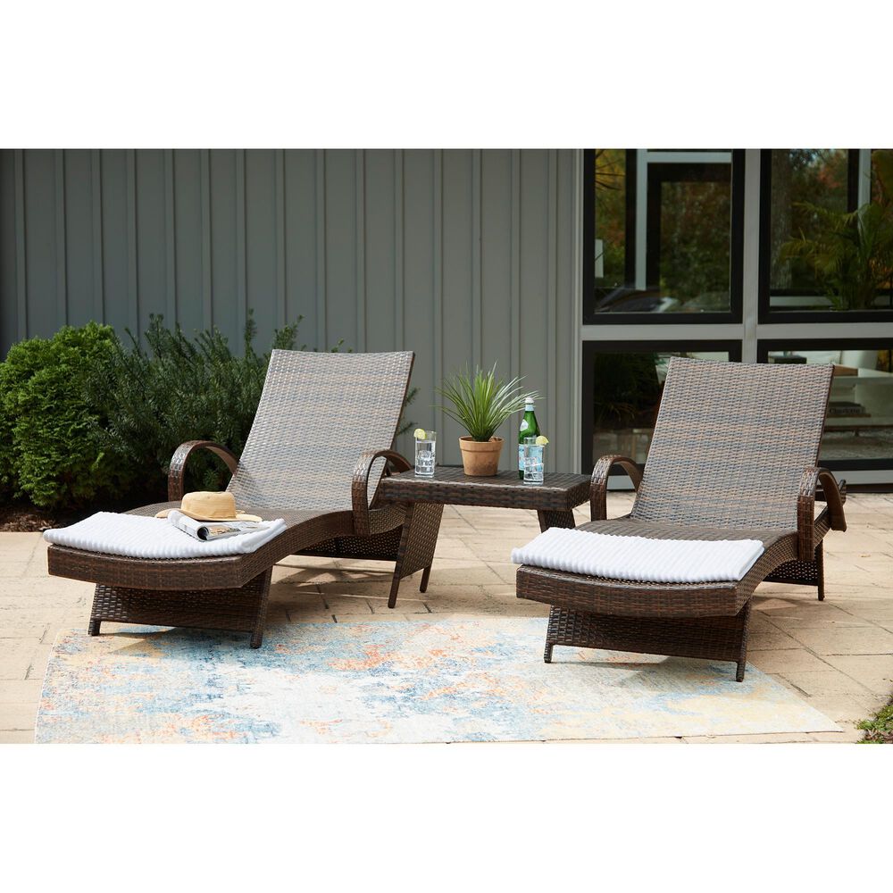 Ashley Kantana Patio Chaise Lounge in Brown &#40;Set of 2&#41;, , large