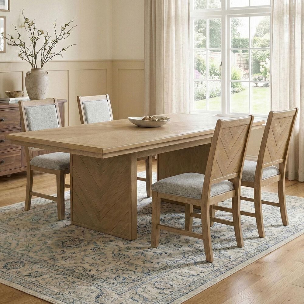 Furniture of America Virex Extendable 5-Piece Dining Table Set in Natural, , large