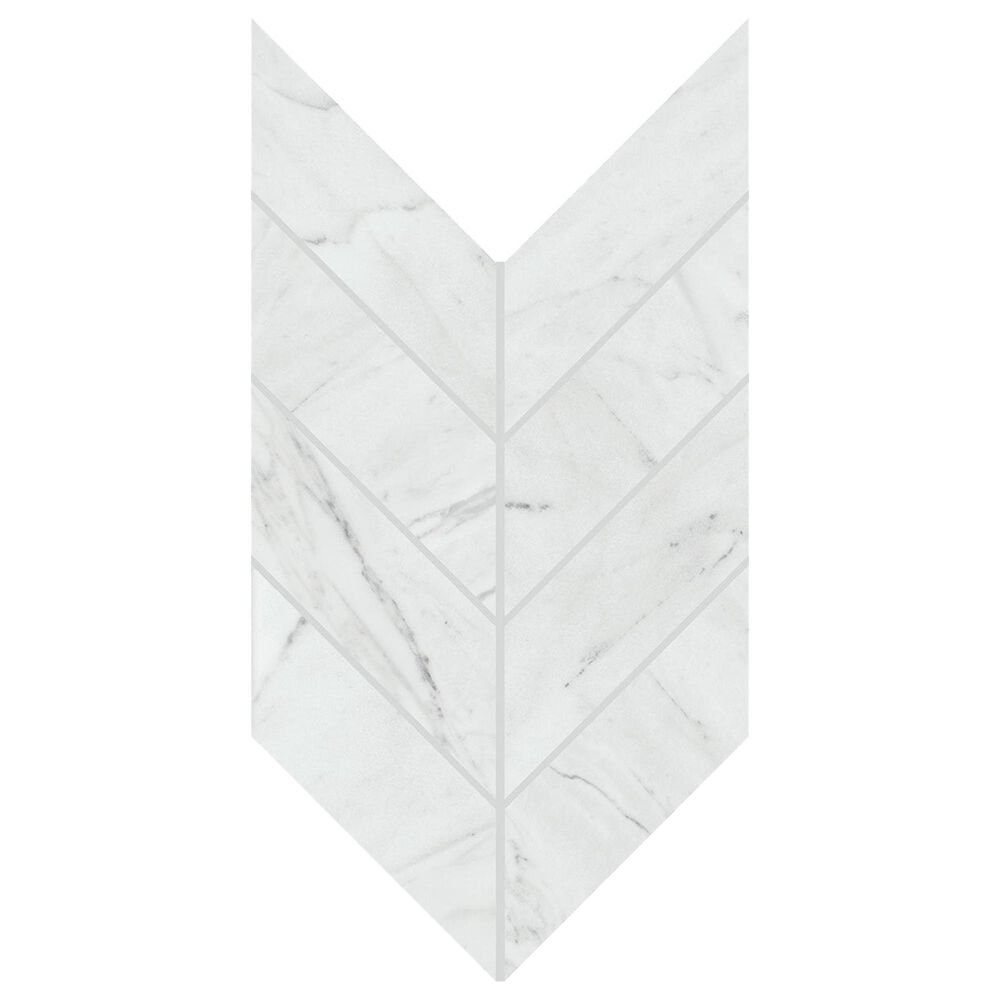 Dal-Tile Marble Attache Diamond Carrara 2" x 5" Porcelain Mosaic Tile, , large