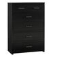 Tiddal Home Warrior 4-Piece King Panel Bedroom Set in Black, , large