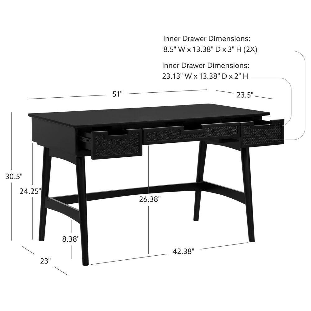 Linon Home Decor Ryker Writing Desk in Black, , large