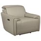 Superb Leather Leather Power Recliner in Myrtle Light Grey, , large