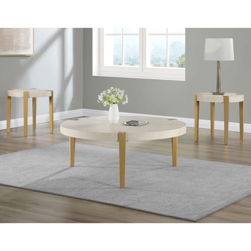 Crystal City Cocktail Table in White/Gold, , large