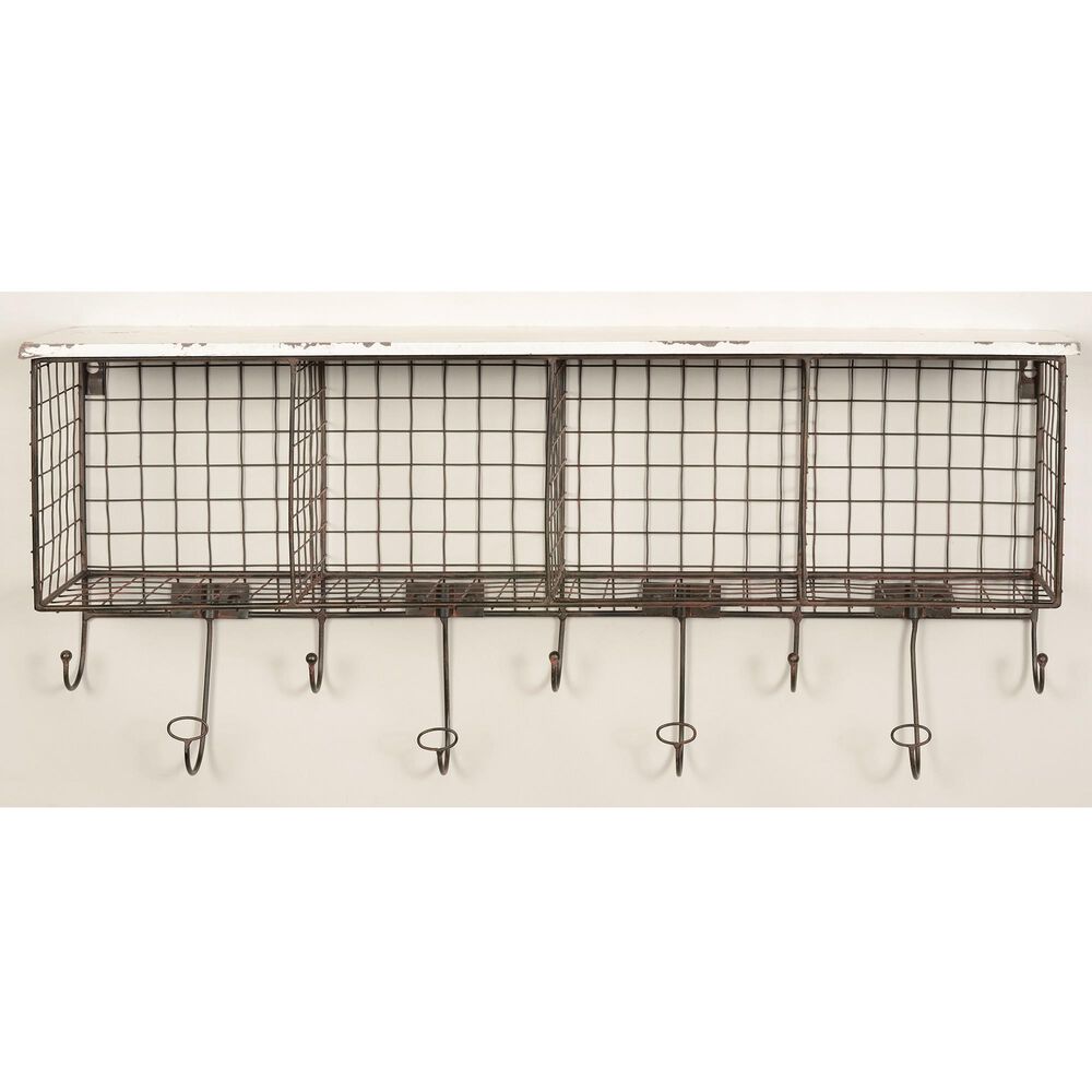 Linden Boulevard Pearse 4-Cubby Wall Shelf in Black/White, , large