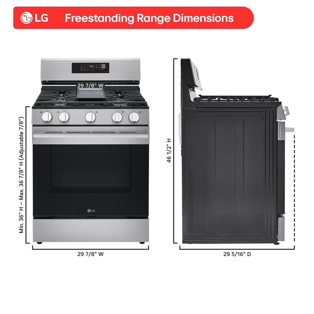 LG 6.3 Cu. Ft. Freestanding Gas Range in Stainless Steel, , large