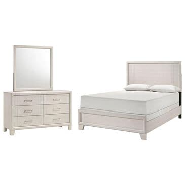 Crown Mark Charlie 3-Piece King Panel Bedroom Set in White, , large