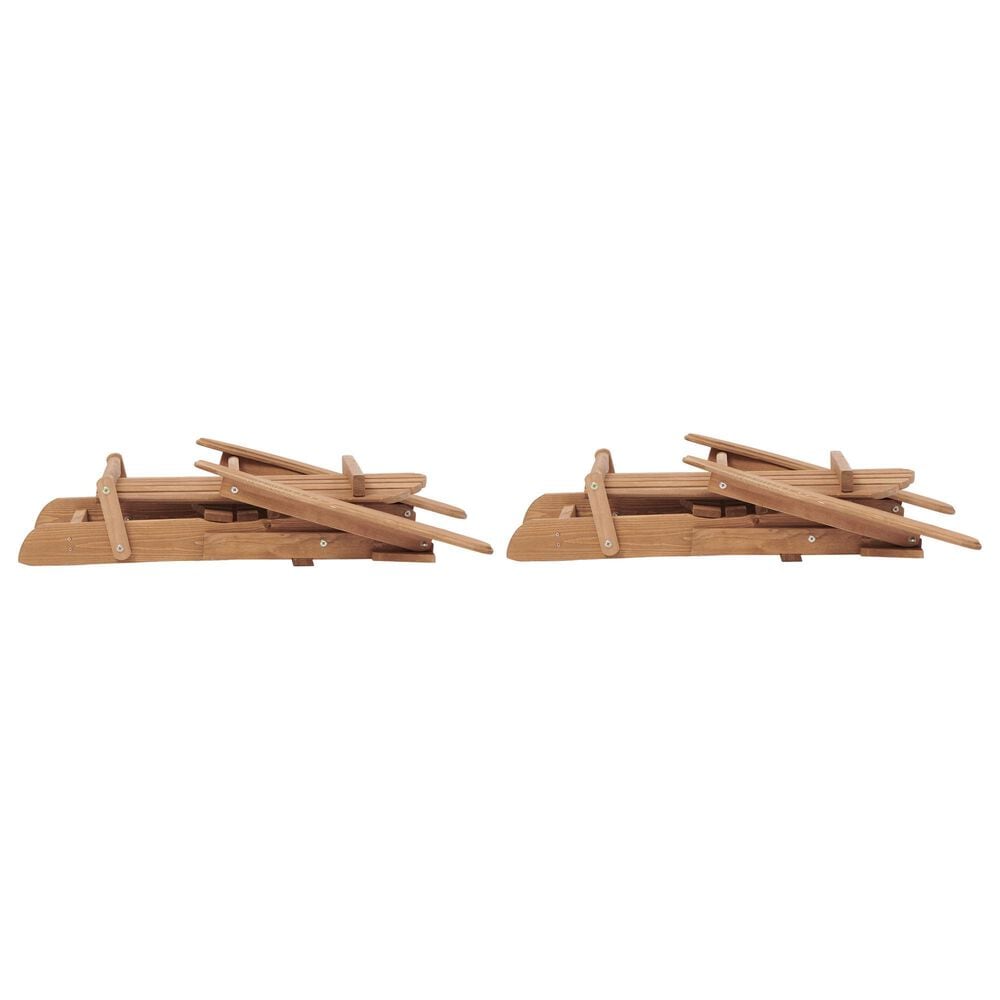 Hearth and Haven Outdoor Folding Adirondack Chair in Light Brown (Set of 2), , large