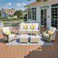 HOMLUX 5-Piece Patio Conversation Set with Two Ottomans in Light Gray, , large