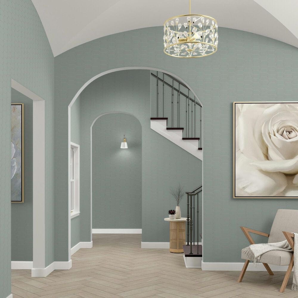 Dal-Tile Mythology Harmonia 2&quot; x 5&quot; Picket Undulated on 11.125&quot; x 12.25&quot; Ceramic Mosaic Sheet, , large
