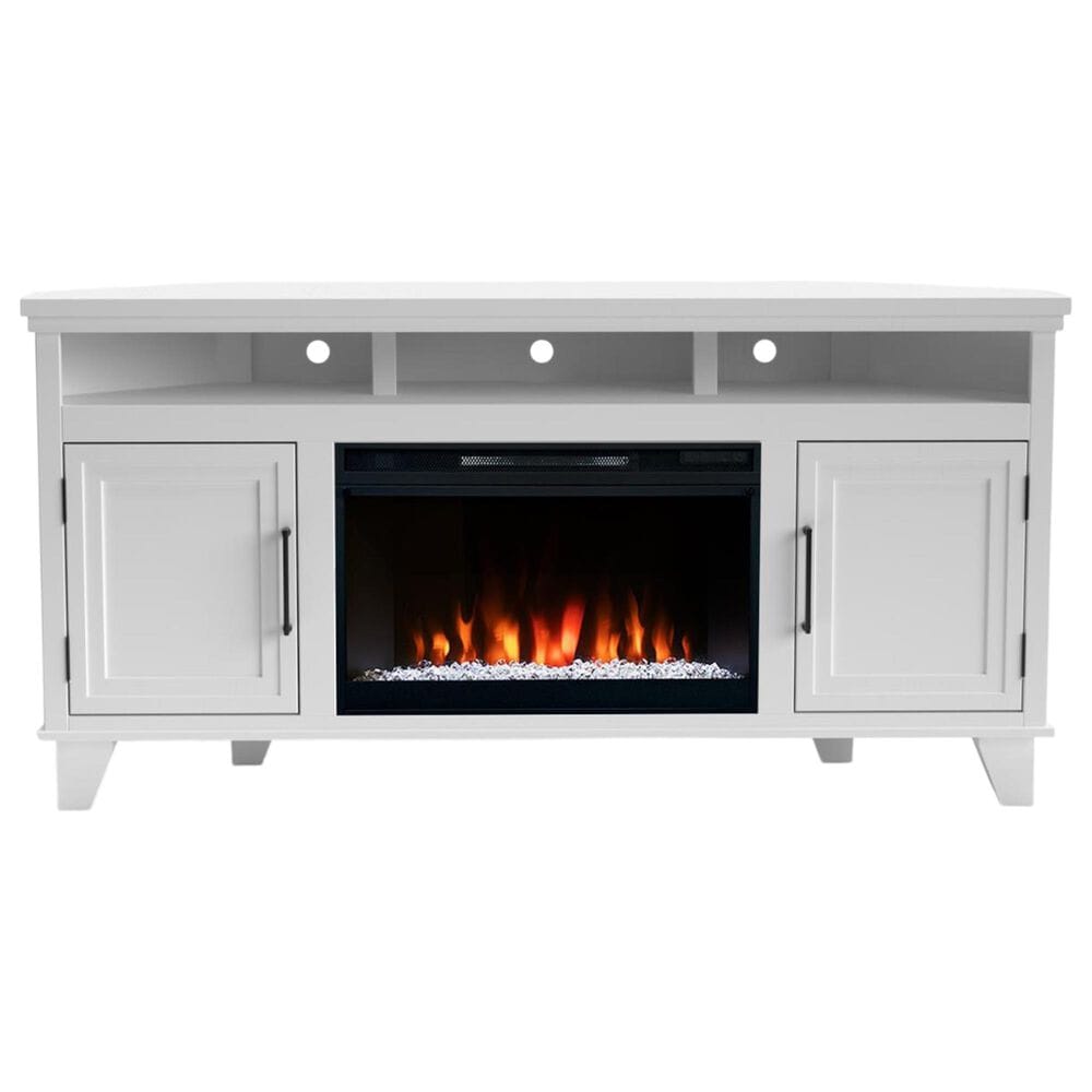 Legends Home Sonoma 64" Corner Fireplace Console in Jasmine White Wash, , large