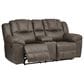 Ashley Lowilla Manual Double Reclining Loveseat with Console in Driftwood, , large