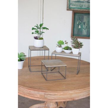 Kalalou 3-Piece Table Top Riser Set in Grey and Natural, , large