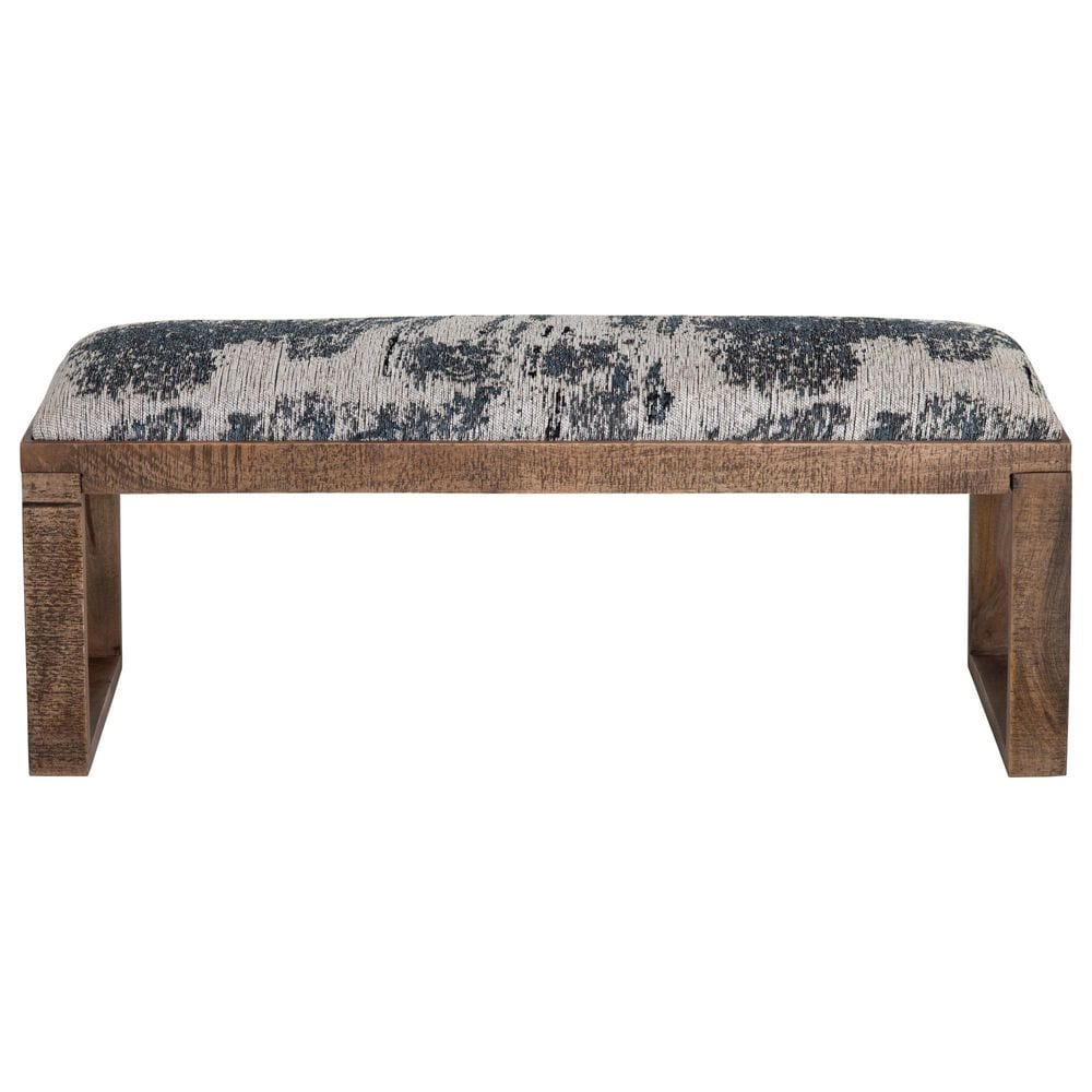Slatehouse Anthropology Solid Wood Frame and Upholstered Bench in Brown, , large