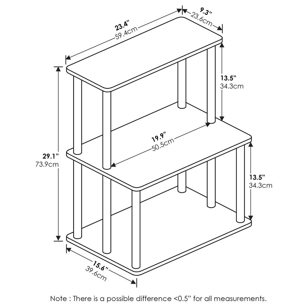HOMLUX Turn-N-Tube 3-Tier Toolless Kitchen Storage Shelf in Amber Pine and Black, , large