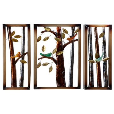 Maple and Jade 32" x 20" Farmhouse Leaves Wall Decor in Multicolor (Set of 3), , large