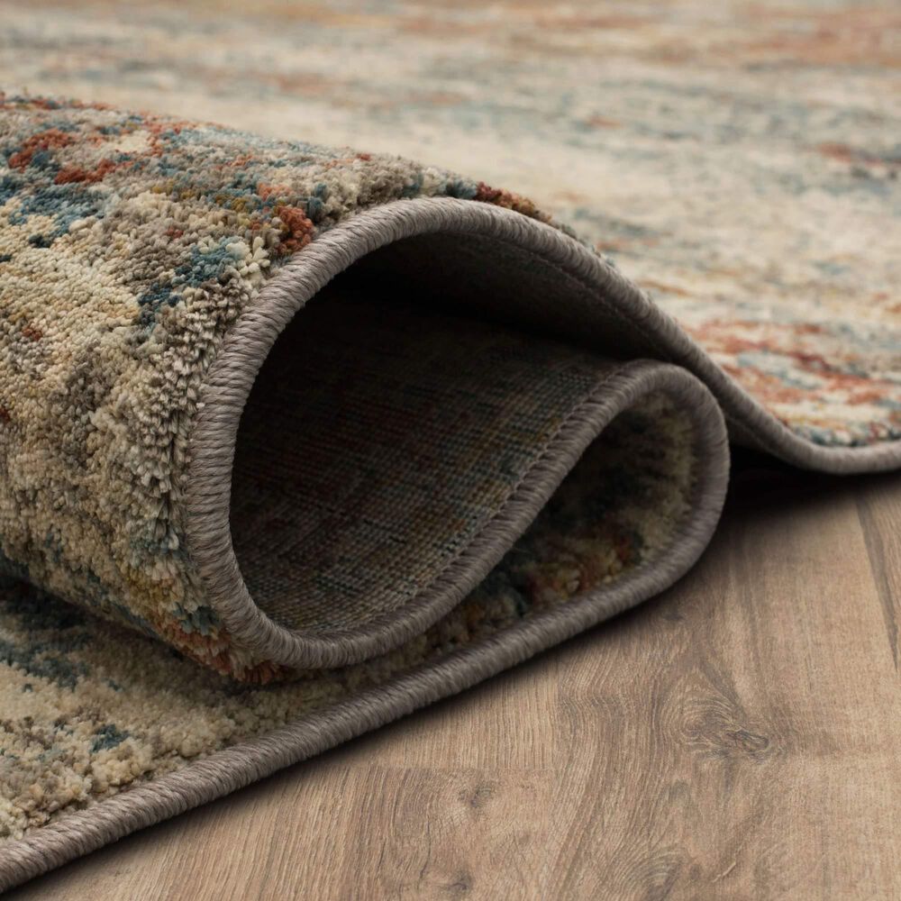 Karastan Marash Ankara 6'7" x 9'6" Rust Red, Blue and Beige Area Rug, , large