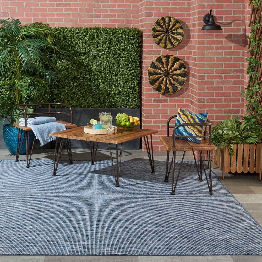 Nourison Positano 8&#39; x 10&#39; Navy Blue Indoor/Outdoor Area Rug, , large