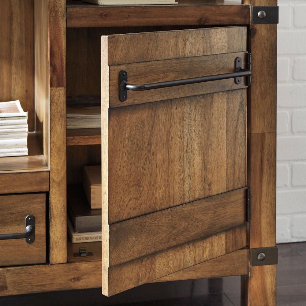 Ashley Roybeck Accent Cabinet in Light Brown and Bronze, , large