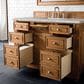 James Martin Vanities Bristol 48" Single Bathroom Vanity in Saddle Brown with 3 cm Victorian Silver Quartz Top and Rectangular Sink, , large