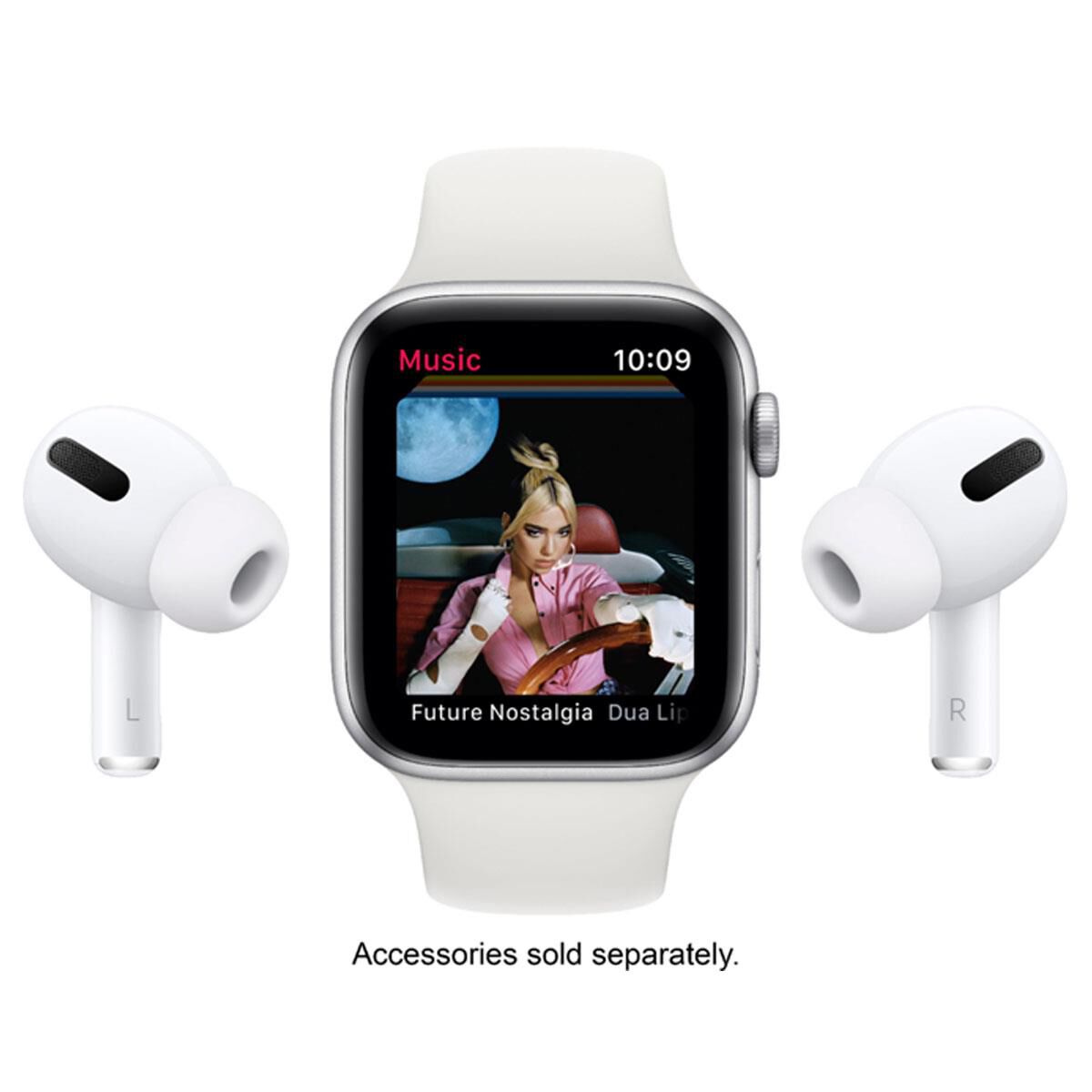 Apple Watch Series 6 GPS + Cellular, 44mm Silver Stainless Steel Case with  White Sport Band - Regular | Nebraska Furniture Mart