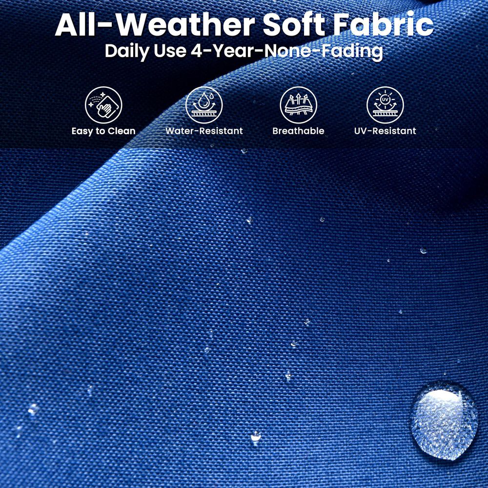 HOMLUX HOMLUX 6-Piece Patio Furniture Set with Swivel Rocking Chairs, High Back Outdoor Wicker Sofa Couch, Brown Rattan in Navy Blue, , large