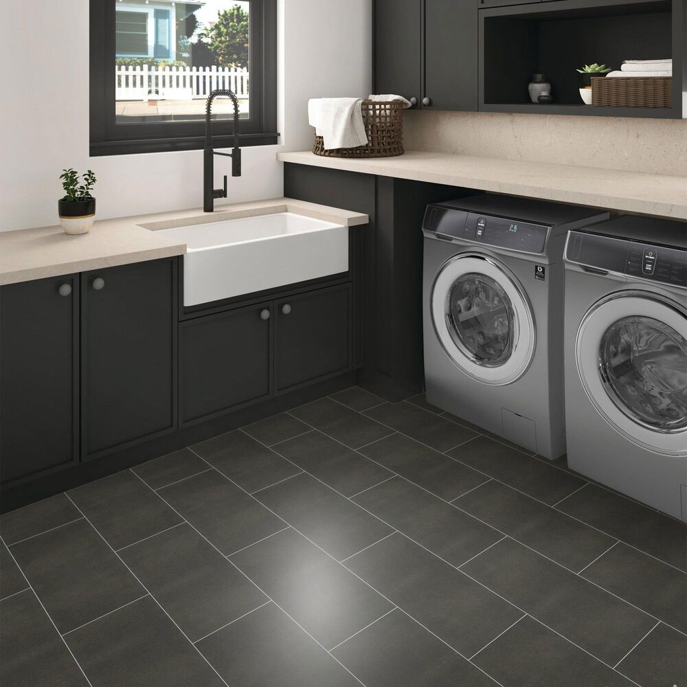 Dal-Tile Ironcraft Sable Black 12&quot; x 24&quot; Porcelain Tile, , large