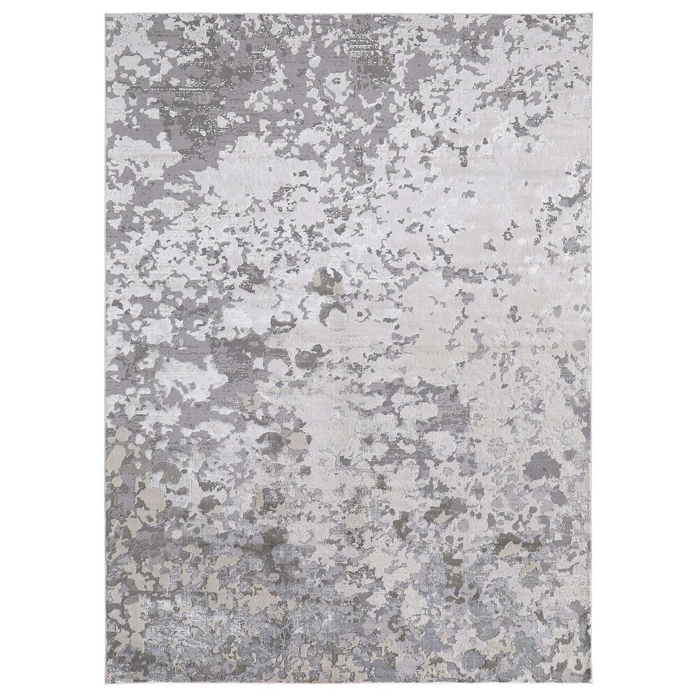 Feizy Micah 6"7" x 9"6" Silver and Gray Area Rug, , large
