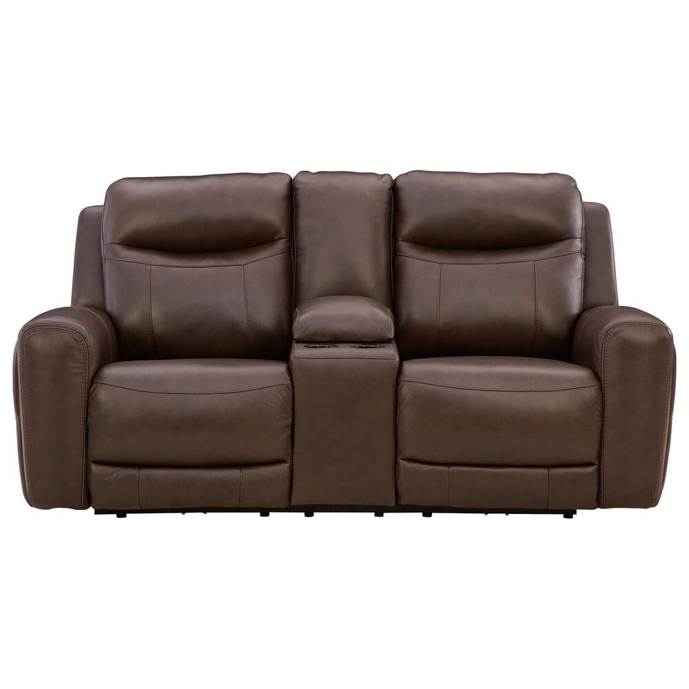 Ashley Gravier Power Reclining Loveseat with Console and Adjustable Headrest in Cordova, , large
