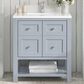James Martin Vanities Breckenridge 30" Single Bathroom Vanity in Serenity Blue with Single Hole 3 cm White Zeus Quartz Top and Rectangular Sink, , large