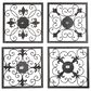 Maple and Jade 16" x 16" Rustic Wall Decor in Gold and Black (Set of 4), , large