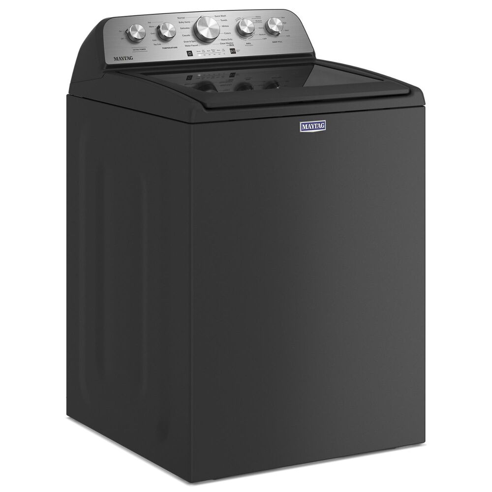 Maytag 4.8 Cu. Ft. Top Load Washer in and 7.0 Cu. Ft. Front Load Electric Dryer with with Steam-Enhanced Cycles in Volcano Black, , large
