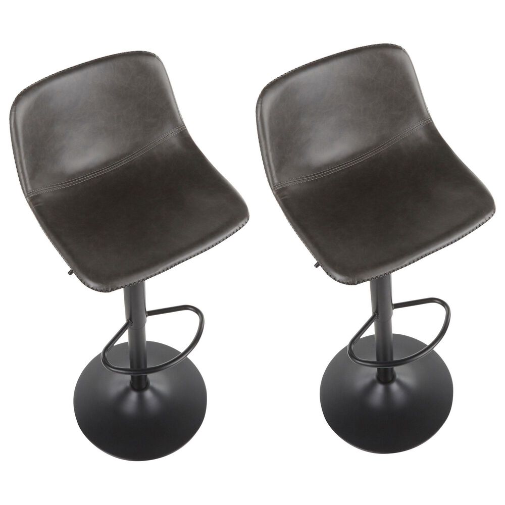 Lumisource Duke Adjustable Barstool in Grey and Black &#40;Set of 2&#41;, , large