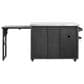 HOMLUX 78.3" Outdoor Kitchen Island with Foldable Grill Table in Black and Stainless Steel, , large