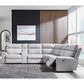 Ashley Social Pointe 6-Piece Power Reversible Reclining Sectional in Pearl and Ash, , large