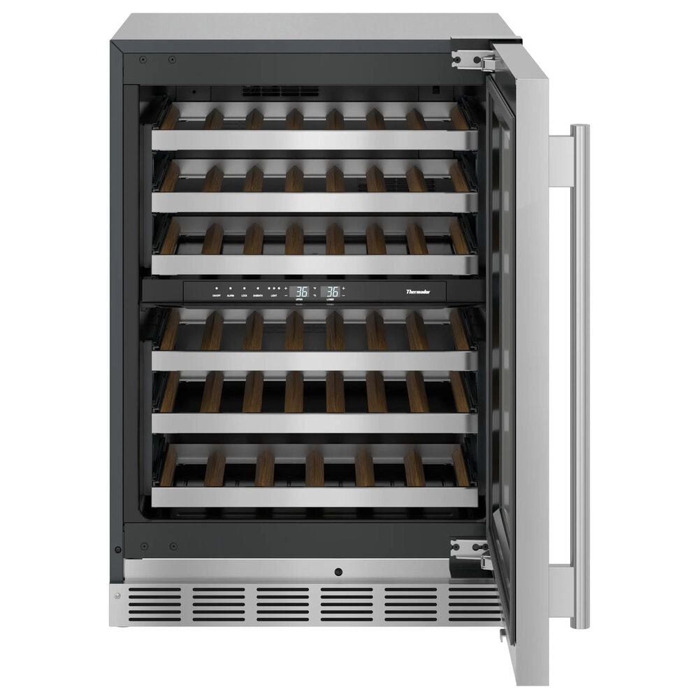 Thermador 24" Glass Door Wine Cooler with Masterpiece Handle Right Hinge in Stainless Steel, , large