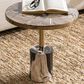 Classic Home Jordyn 18" Round Accent Table in Molten Husk and Brass, , large