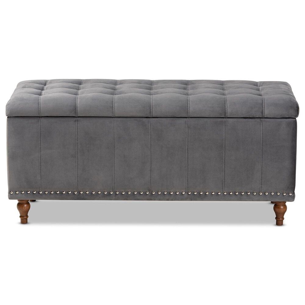 Baxton Studio Kaylee Storage Ottoman Bench in Grey, , large