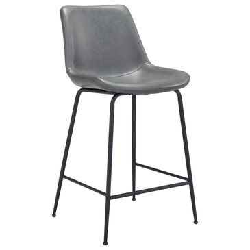 Zuo Modern Byron Counter Chair in Gray/Black, , large