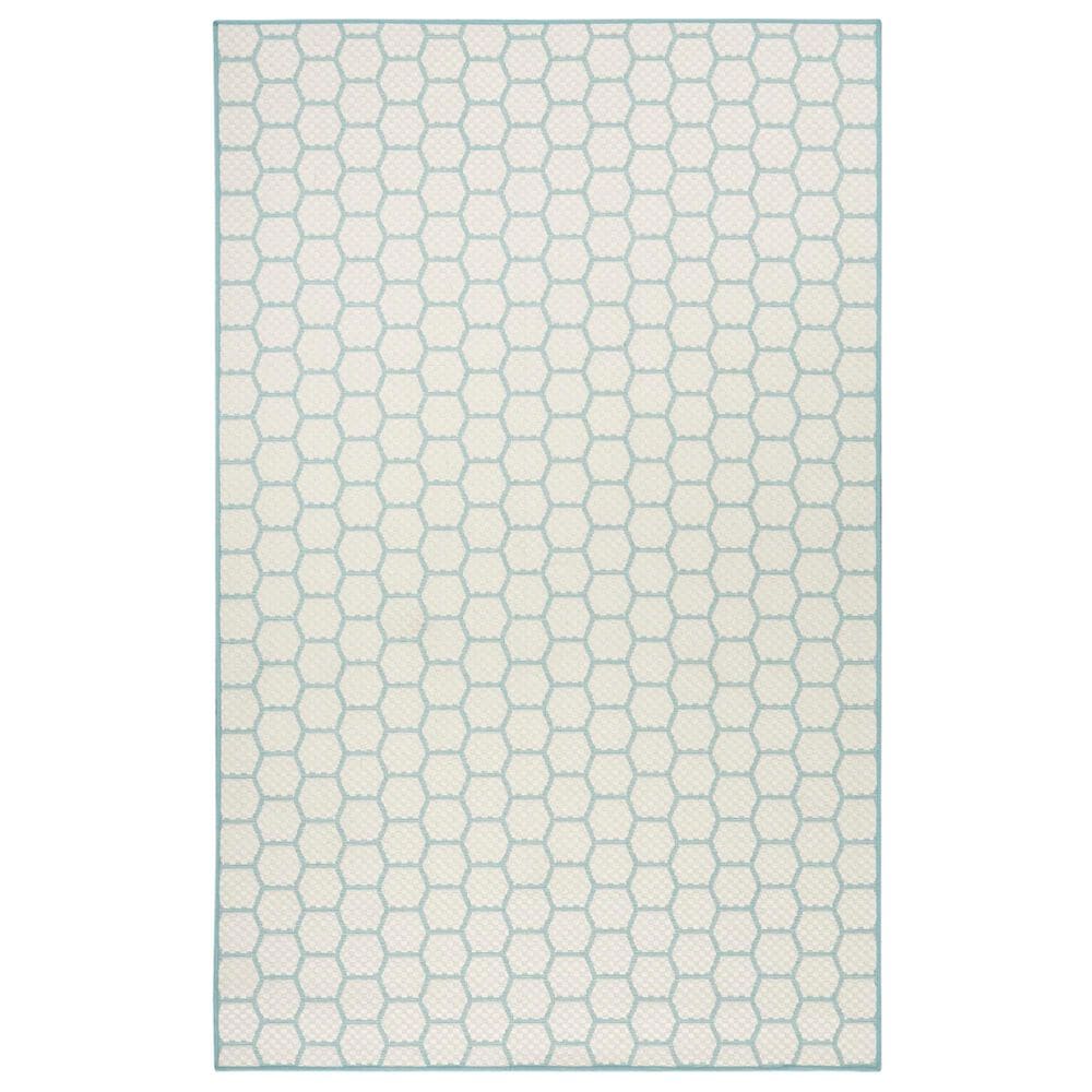 Nourison Twist Reversible 5&#39; x 7&#39; Aqua Indoor/Outdoor Area Rug, , large