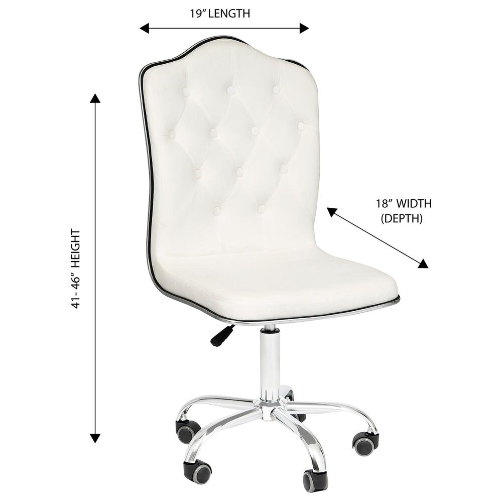 Impressions Vanity Royal Tufted Vanity Chair with Pink Cushion in Silver, , large