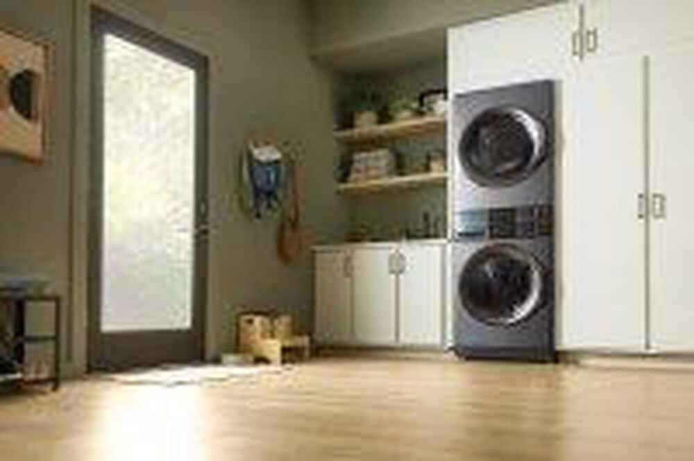 Electrolux 4.5 Cu. Ft. Washer and 8.0 Cu. Ft. Electric Dryer Stack Laundry in Titanium, , large