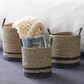 Maple and Jade Seagrass Storage Basket in Brown and Black (Set of 3), , large