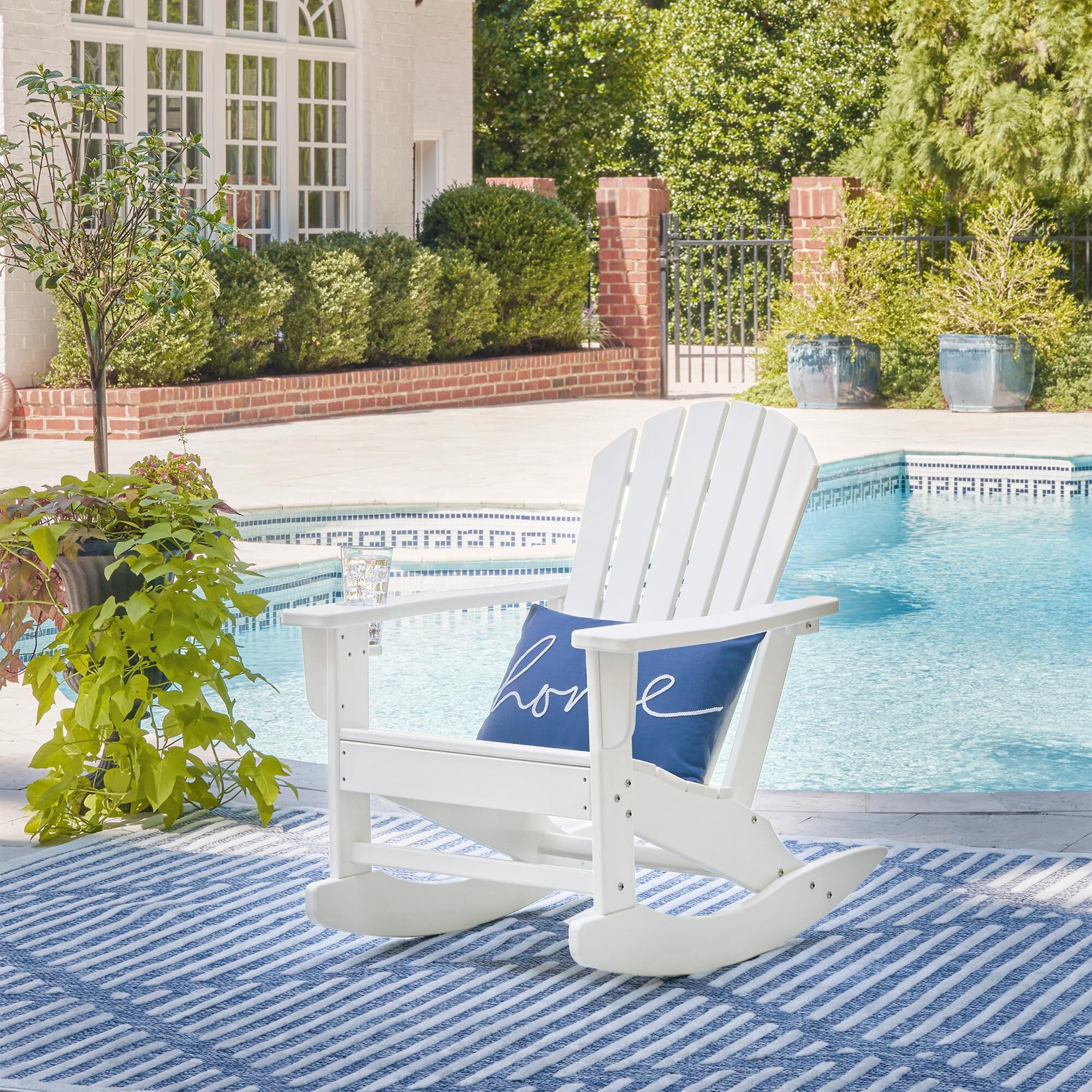 Ashley Sundown Treasure Patio Rocking Chair in White
