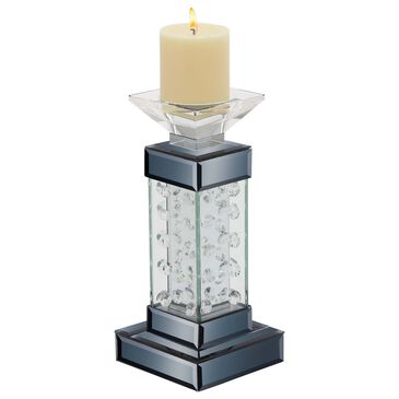 Maple and Jade 11" Glam Abstract-Styled Candle Holder in Clear and Black, , large