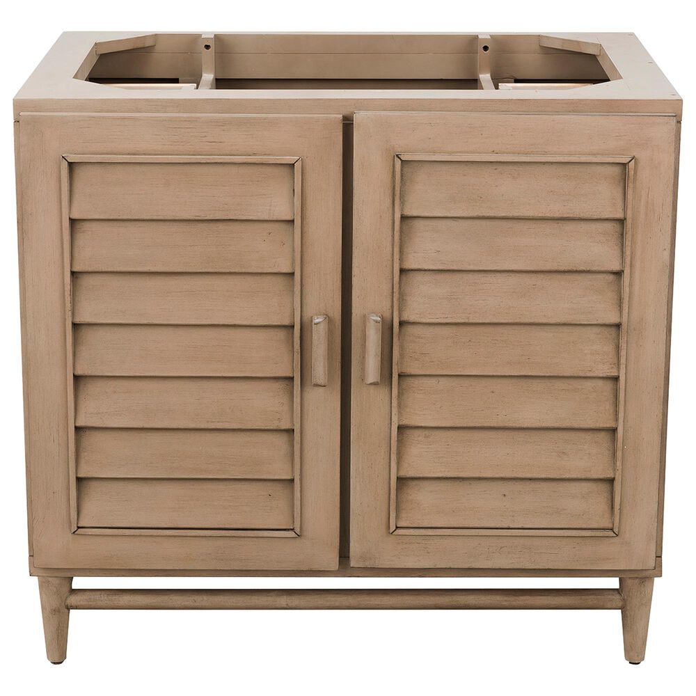 James Martin Portland 36" Single Vanity Cabinet in White Washed Walnut, , large
